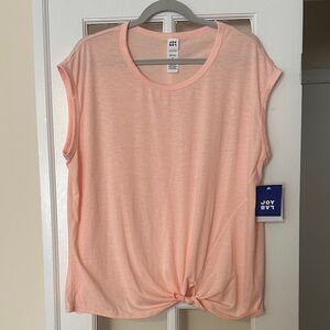 JoyLab Soft Peach Knot-Front Tank Top